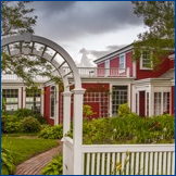 white arbour red house
