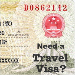 Close up of Chinese travel visa