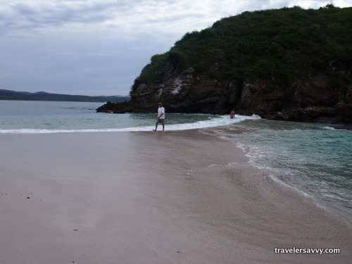 2 beaches that meet at high tide